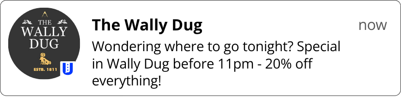 Example of a push notification