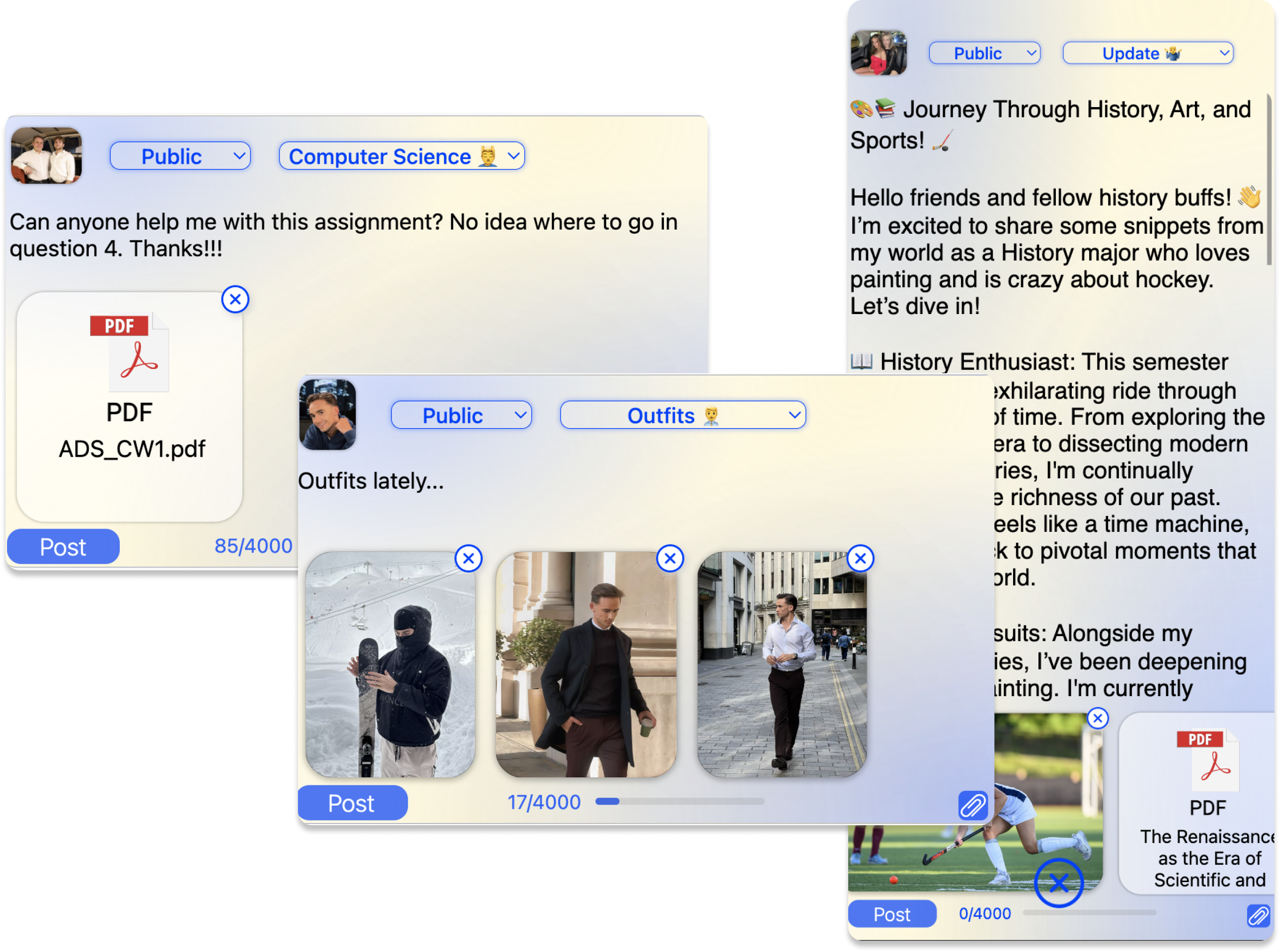 Post anything you want on Uni-Chat platform for university students