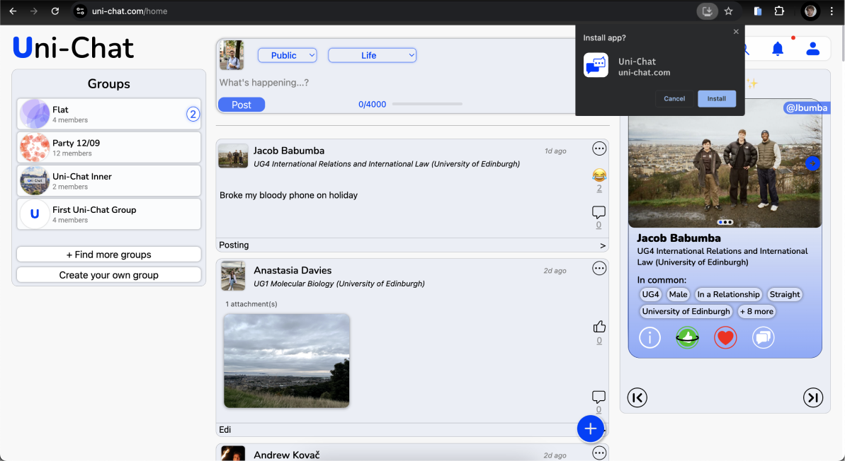 Demo to install app on a Laptop